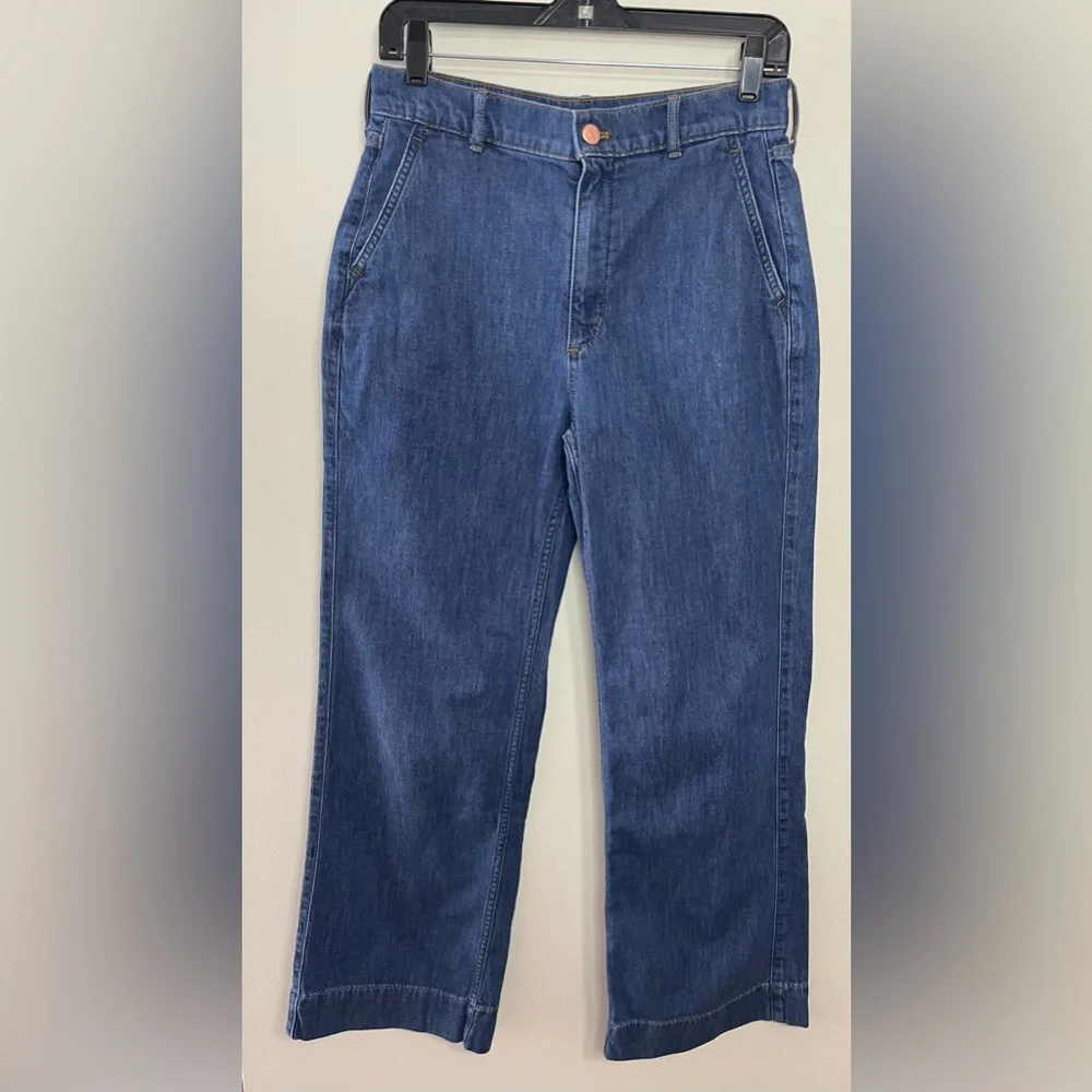 J.Crew Wide Leg Denim Trousers Jean Pant Size 27